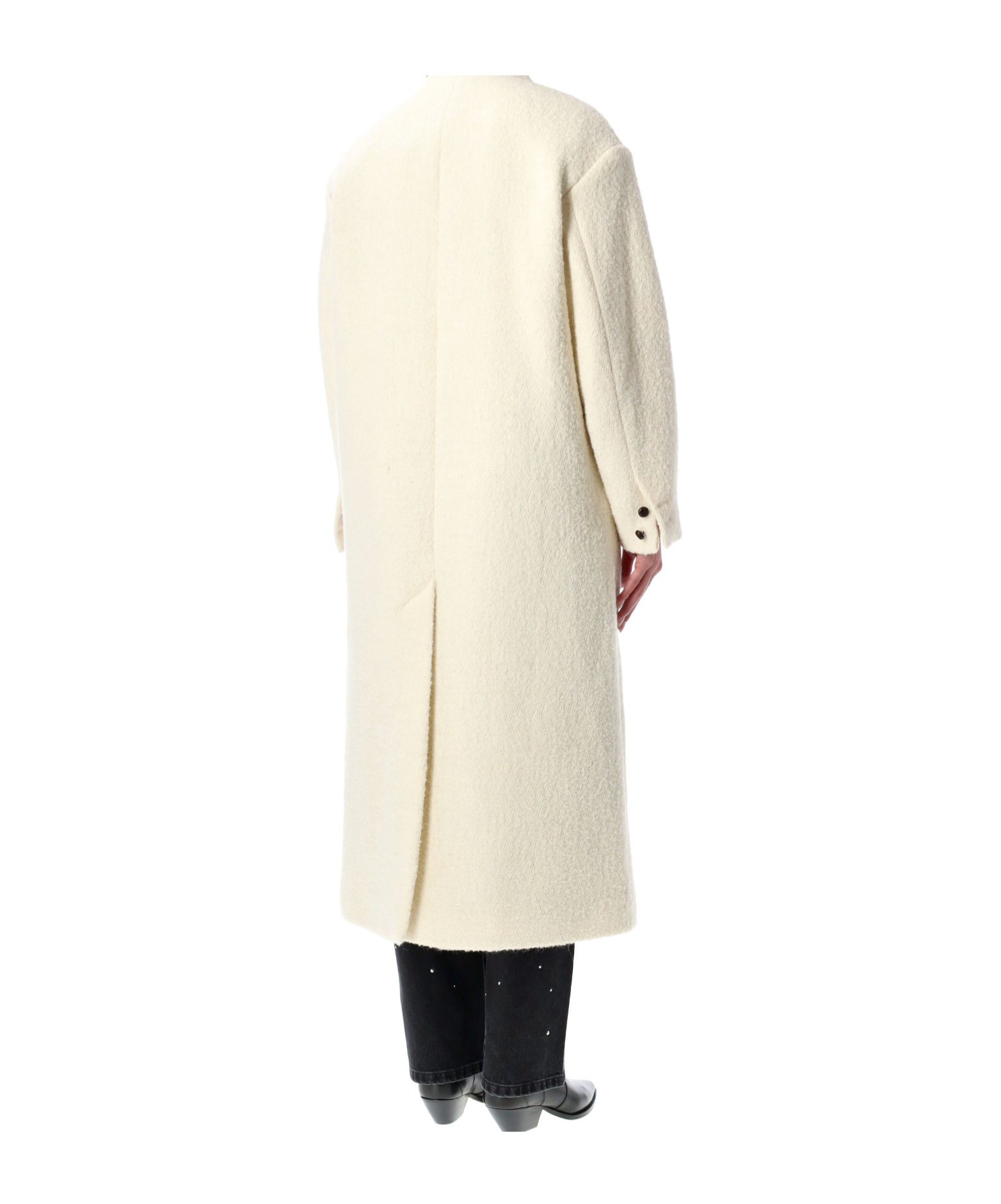 Isabel Marant Étoile Long Notched Lapel Coat Pockets In Neutral