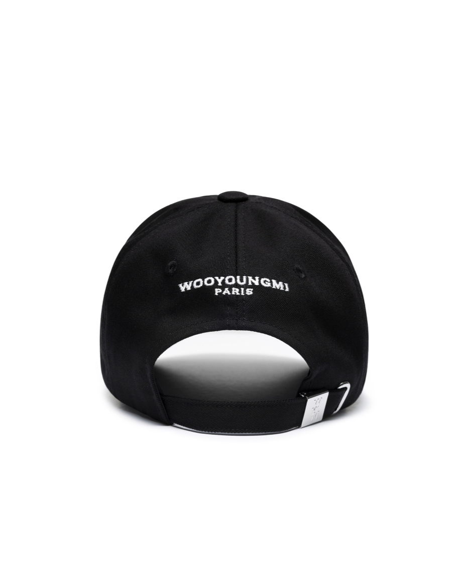 Wooyoungmi Black Baseball Cap With Logo Print On The Front And Logo Lettering On The Rear In Black