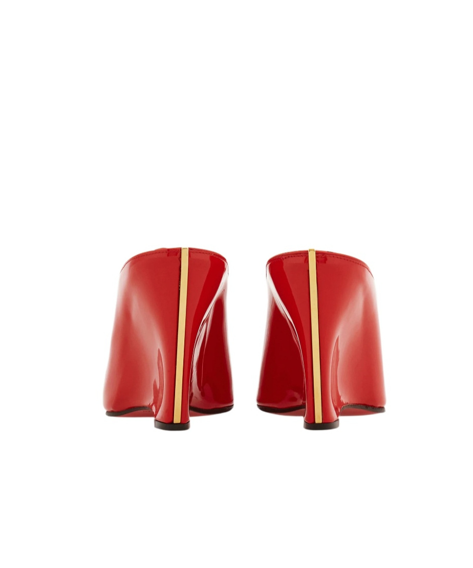 Ferragamo Peep Toe Mule In Red