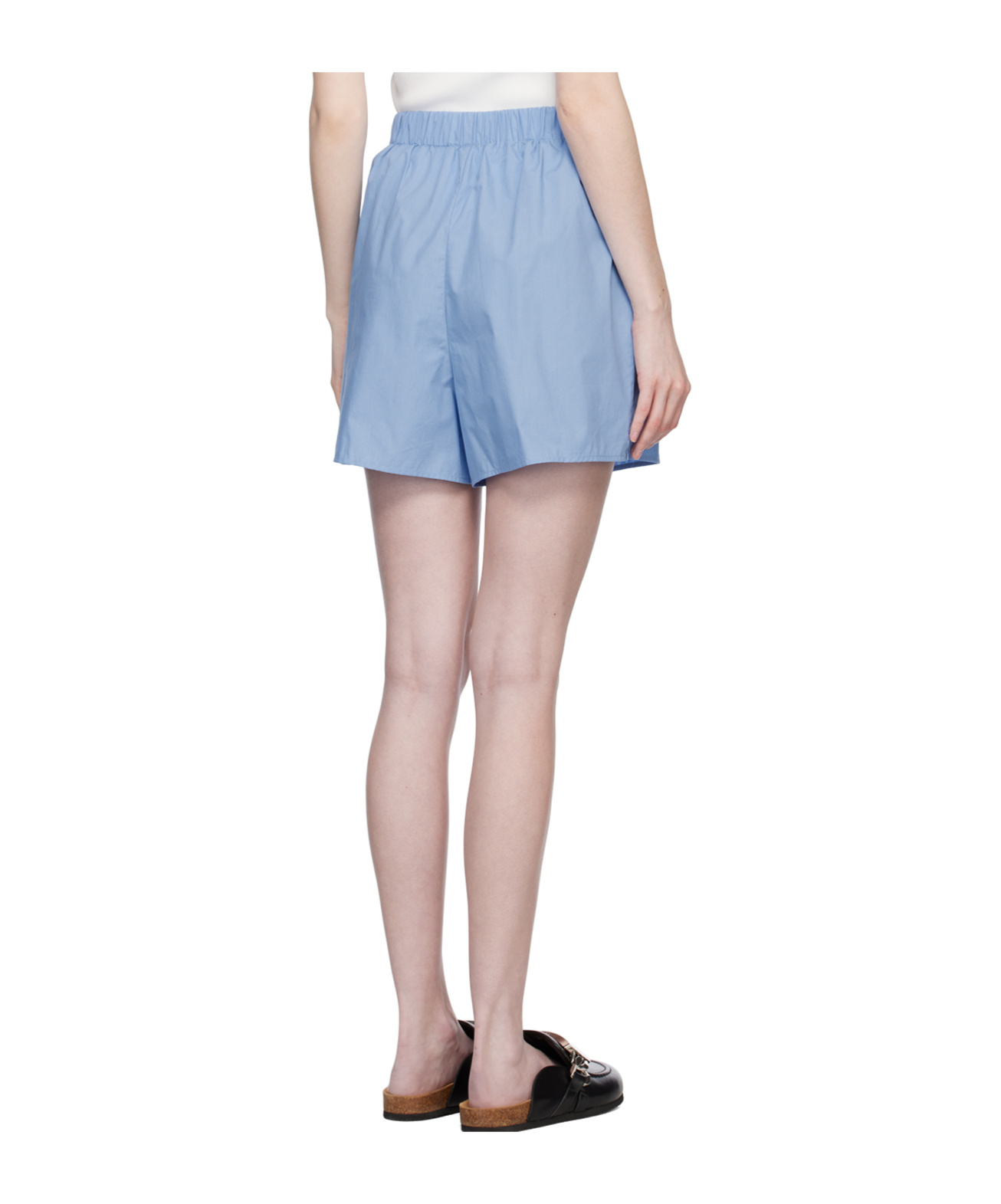 THE FRANKIE SHOP LUI ORGANIC COTTON BOXER SHORT - BLUE