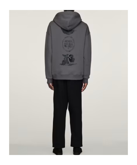Y-3 Graphic Hoodie Granit In Gray
