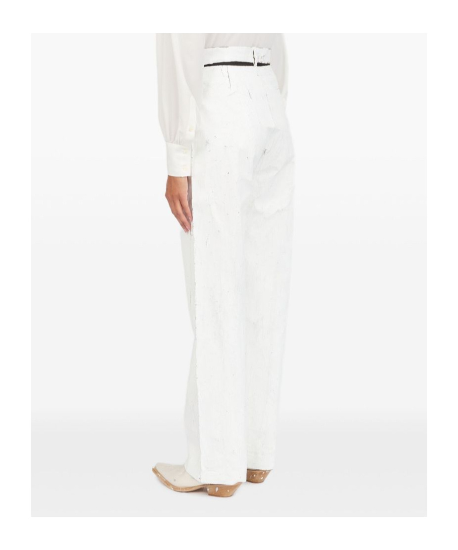 Mm6 Maison Margiela Belt Loop Track Pants In White