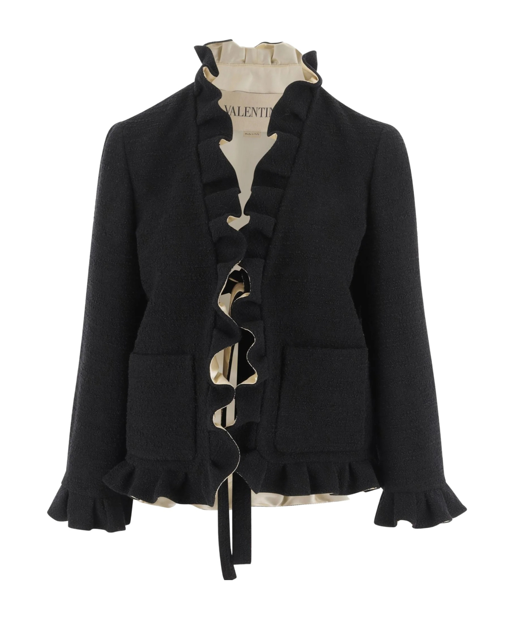 Valentino Long-sleeved Casual Jacket In Black