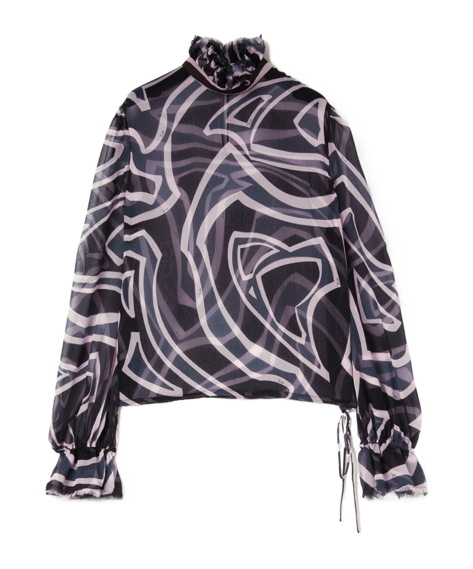 Pucci Labirinto Print Blouse With Balloon Sleeves In Multi