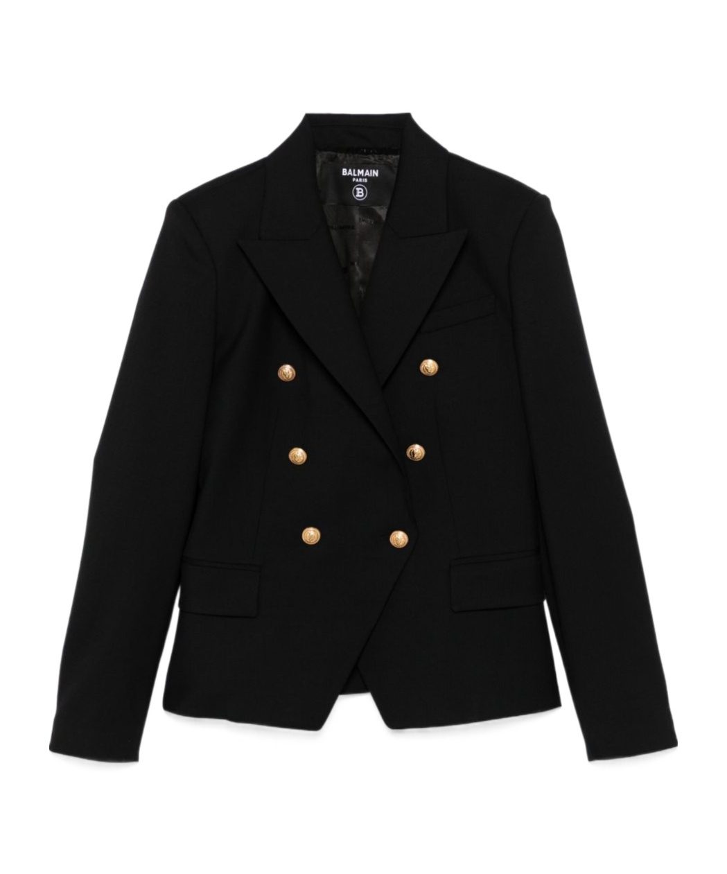 Balmain Logo Embossed-buttons Blazer In Black