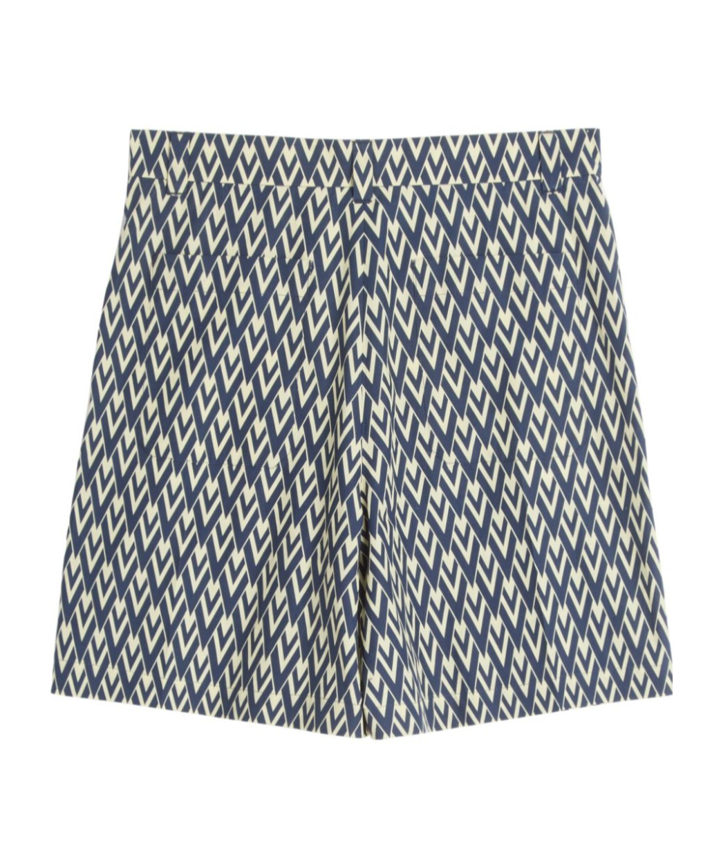 Valentino Bermuda Shorts In Cotton Poplin With All Over Toute La V Print In Gray
