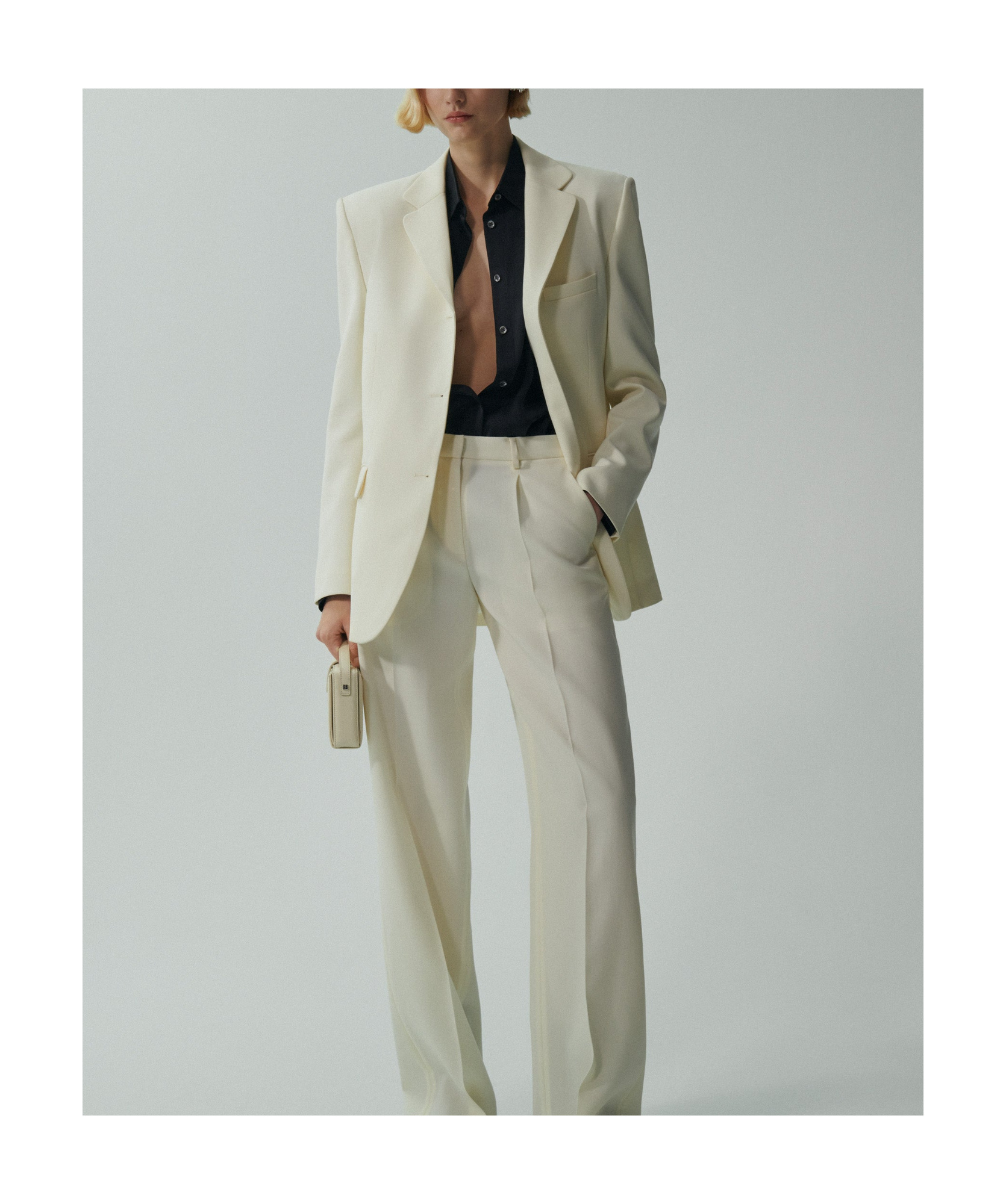 Magda Butrym Silk Blazer In Nude