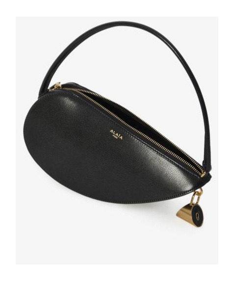 Alaïa Leather Le Demi-coeur Shoulder Bag In Black