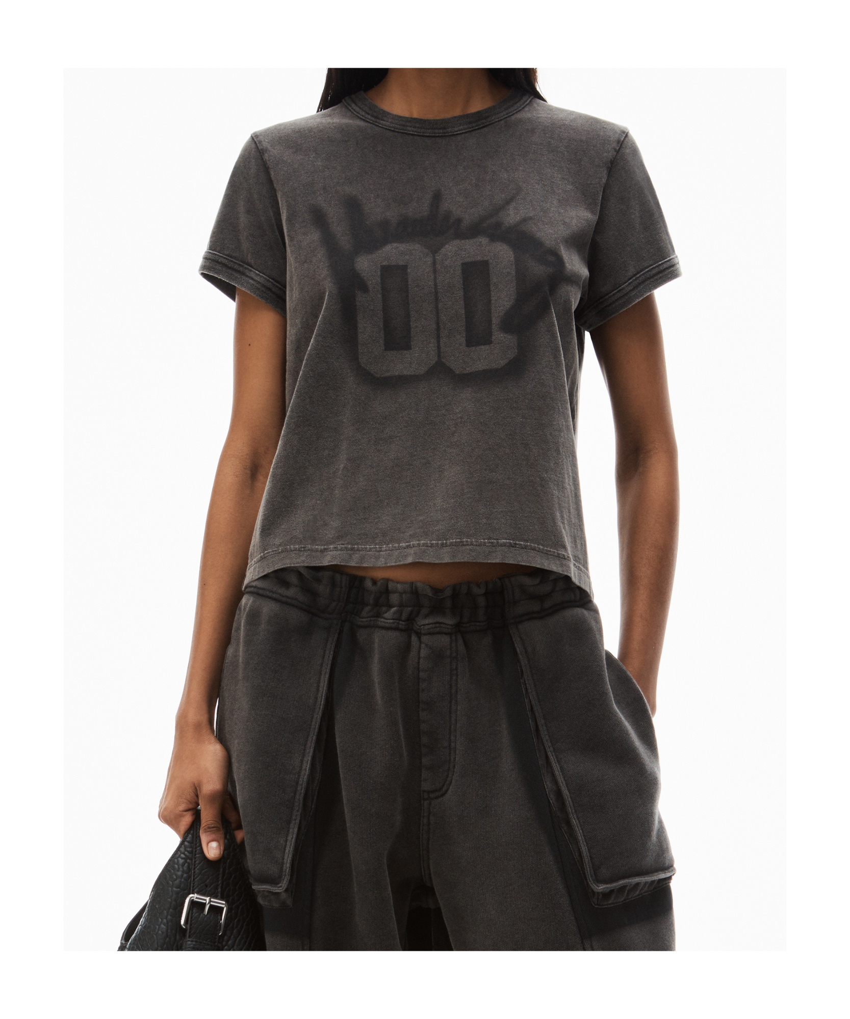 Alexander Wang Embroidered T-shirt Graphic Print In Black