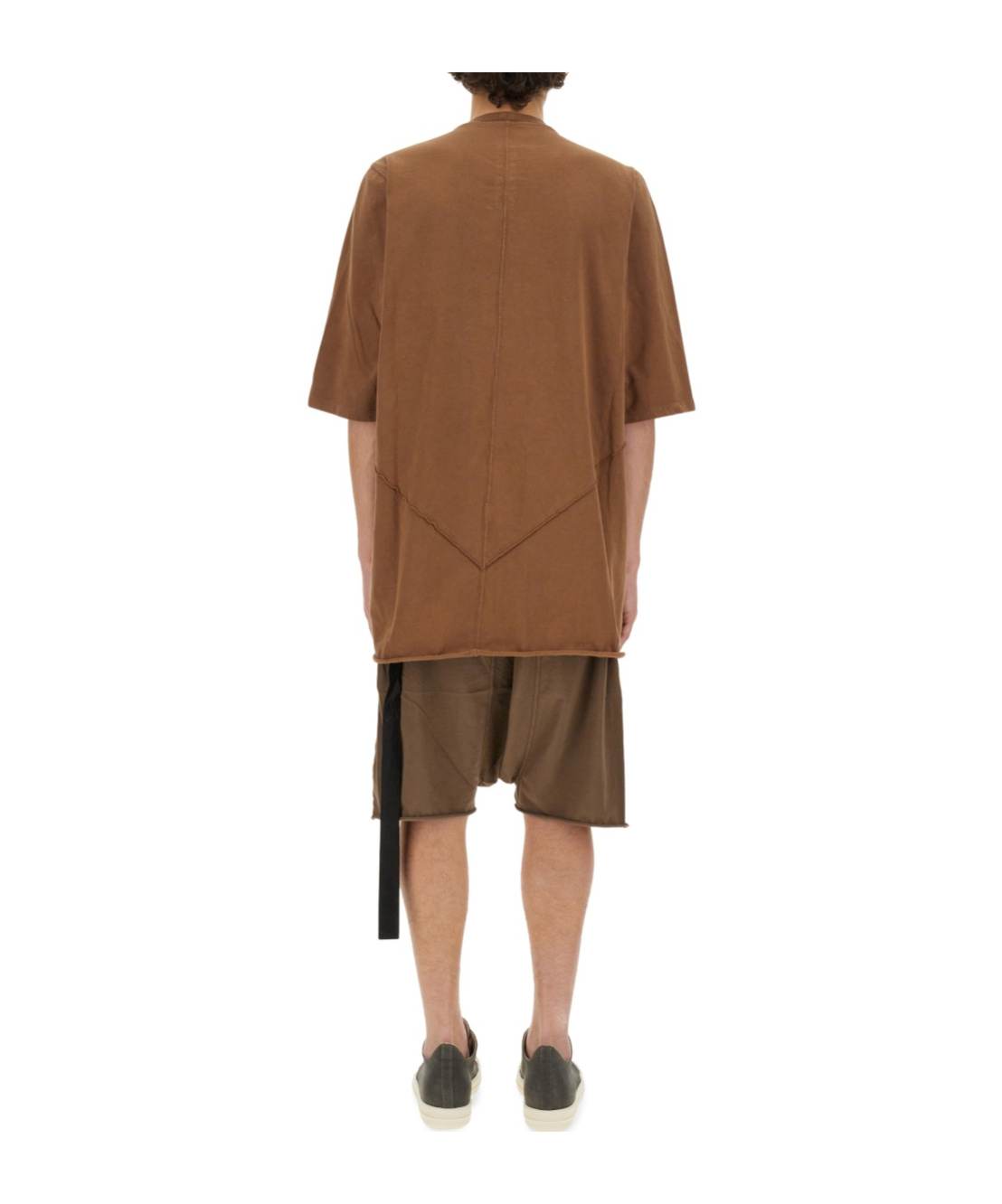 Rick Owens Drkshdw Drkshdw By Rick Owens Geometric Stitch Oversized T-shirt In Brown Cotton In Brown