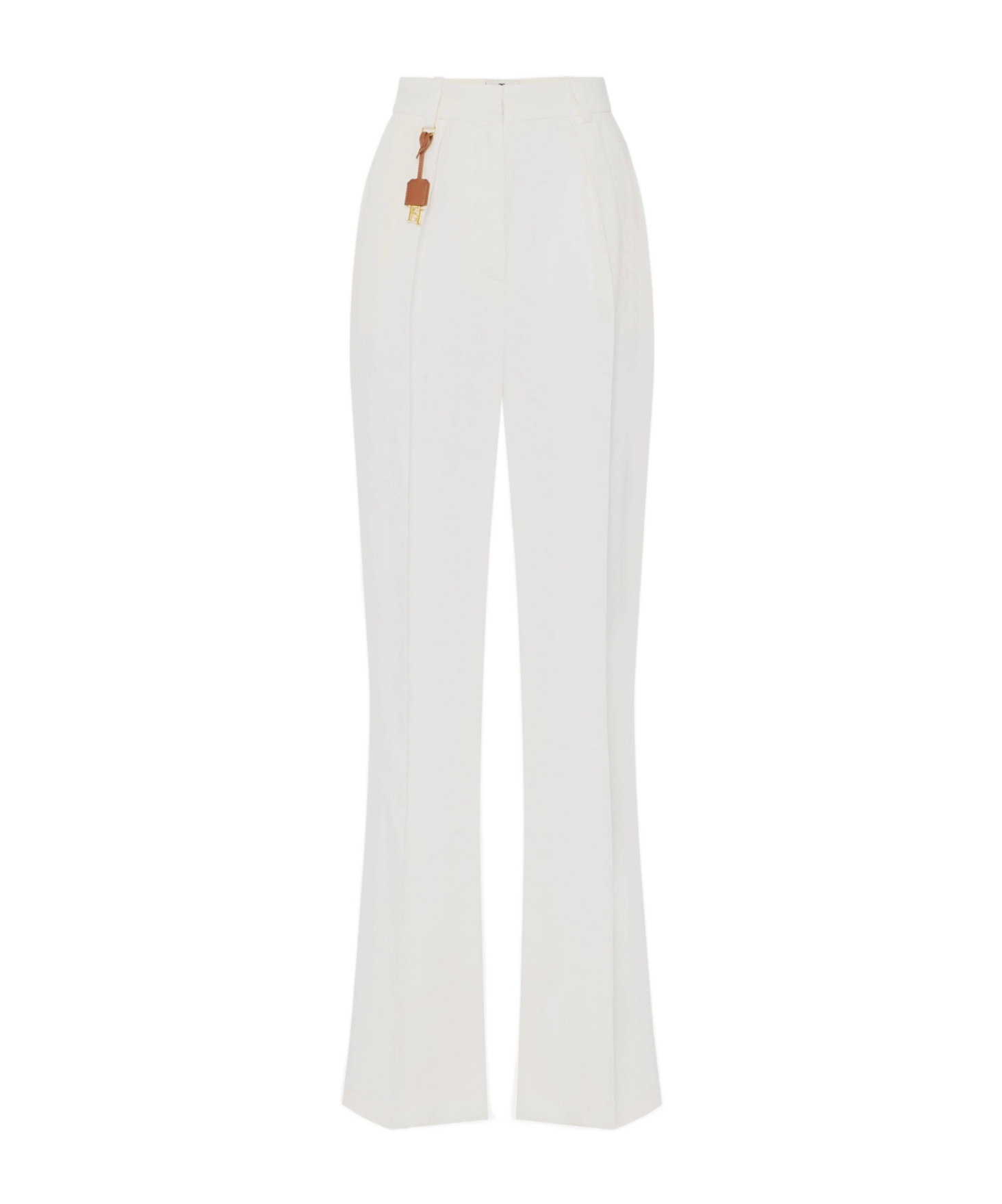 Elisabetta Franchi High-waisted Trousers Wide-leg Design Front Pleats In White