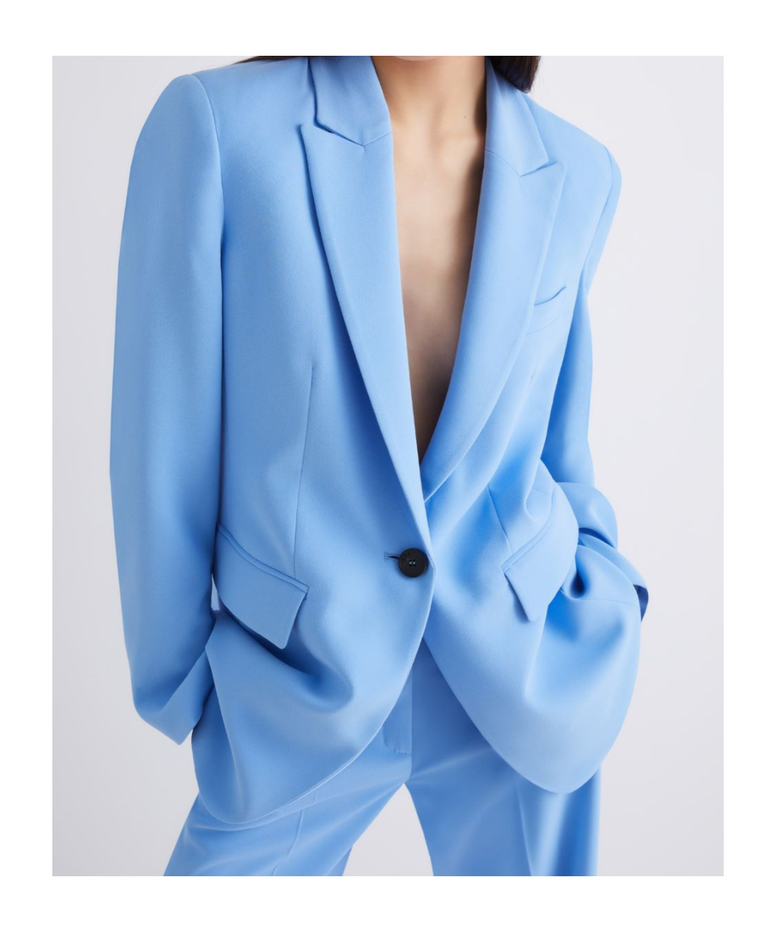 Marella Single-breasted Envers Satin Jacket In Blue