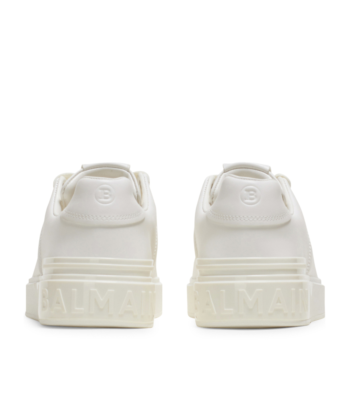 Balmain B Court Low Top Sneakers In White Leather In White