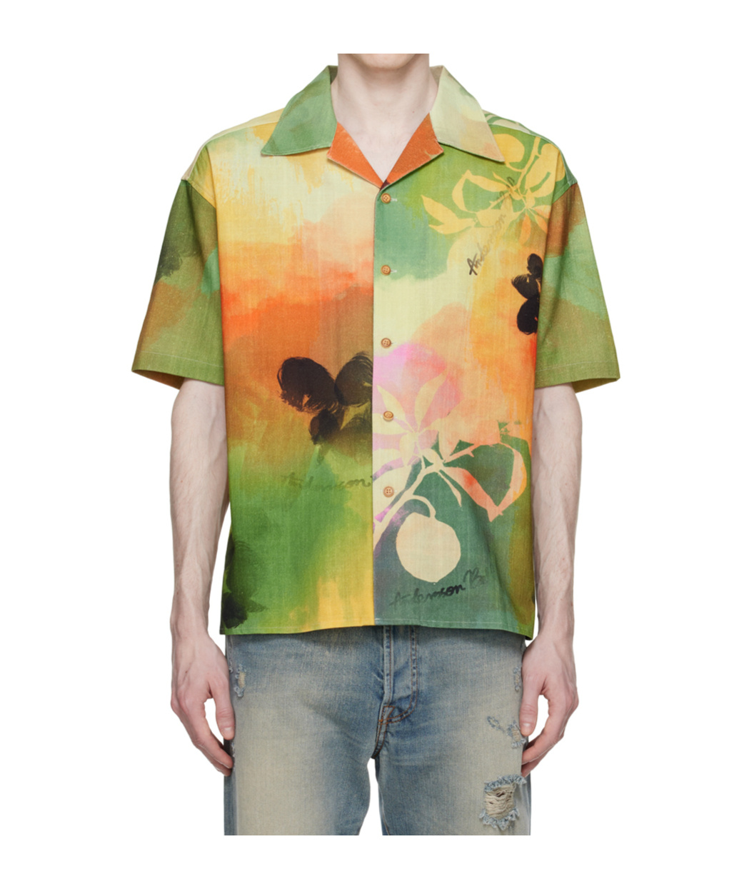 Andersson Bell Ssense Exclusive Multicolor Rhino Tie Dye Print Shirt In Multi-color