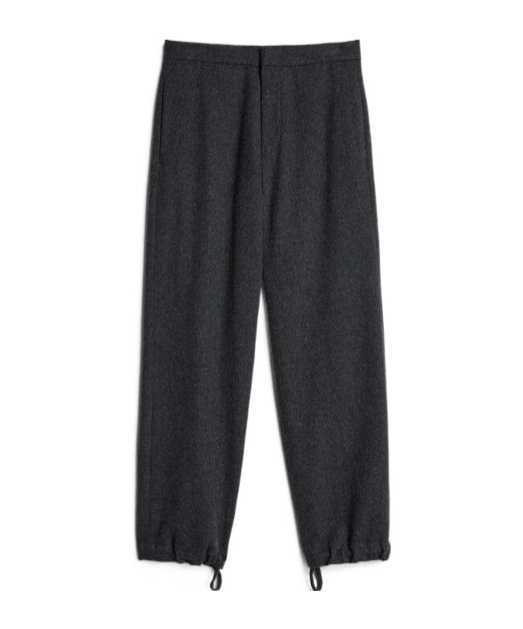 Jil Sander Wool Flannel Tapered Trousers In Black