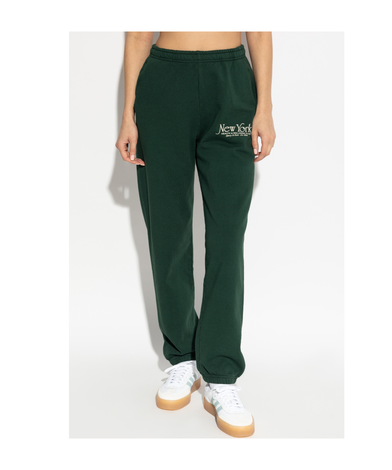 Sporty And Rich Elastic Waist Sweatpants In Green