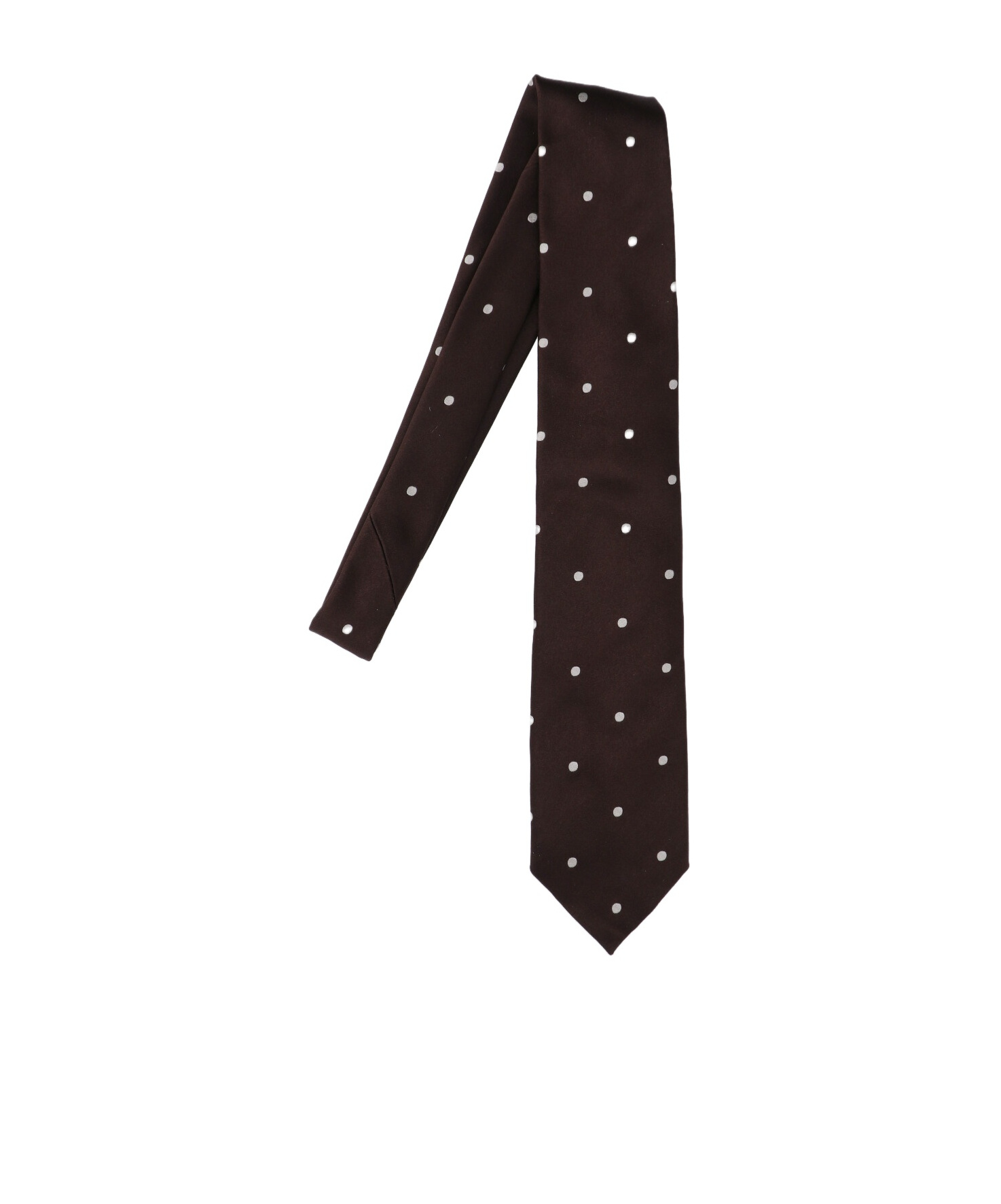 Tom Ford Slim Polka Dot Ties With Pointed Tip In Black