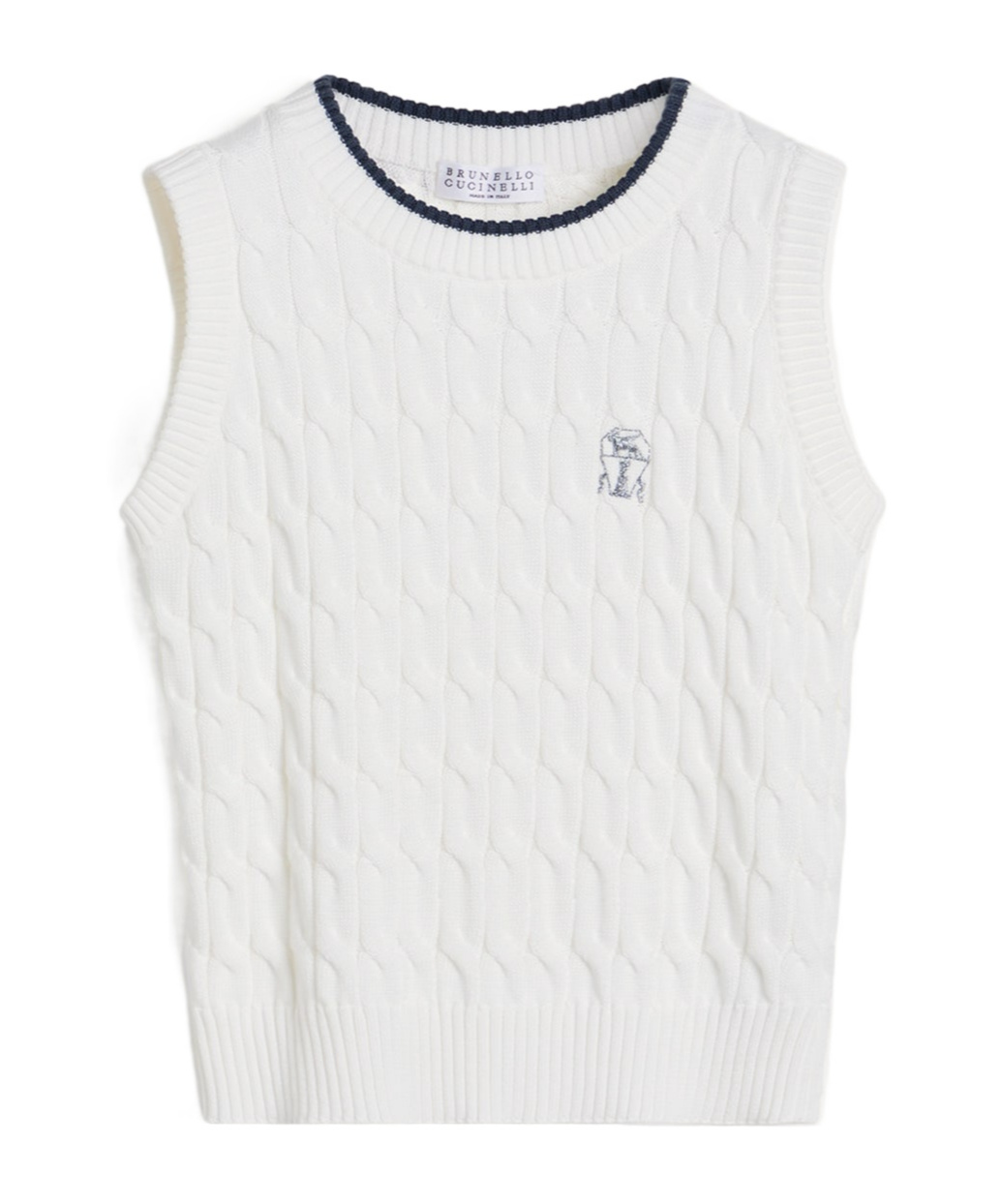 Brunello Cucinelli Chunky Knit Vest In White