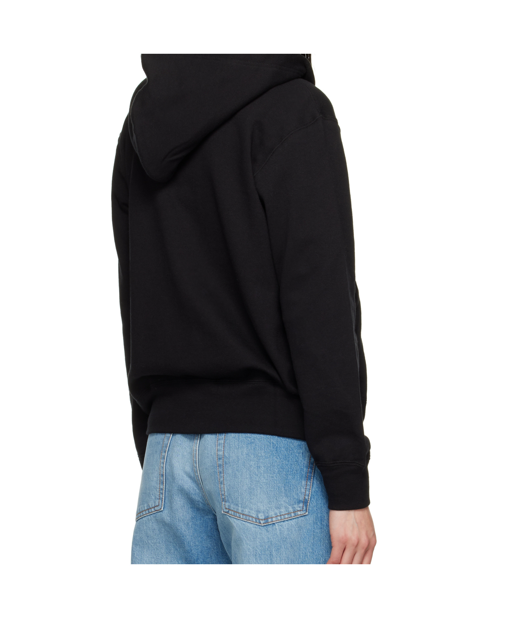 Comme Des Garçons Play Zipped Hoodie With Double Heart Patch In Black