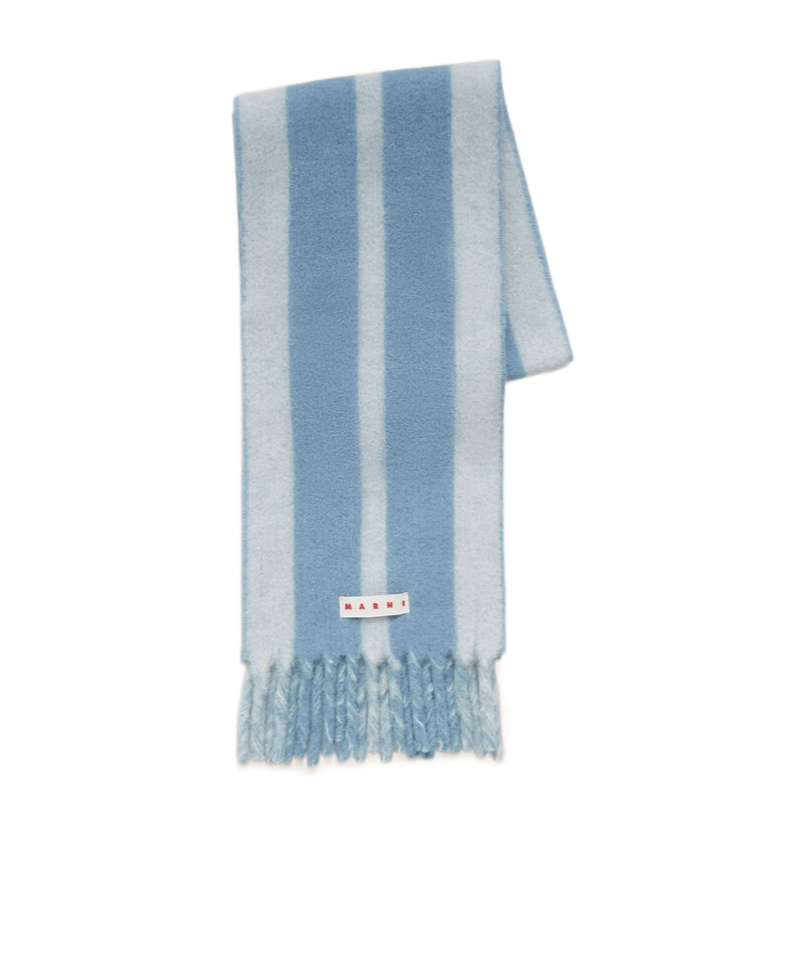 Marni Alpaca And Wool Scarf Scarves And Foulards Light Blue