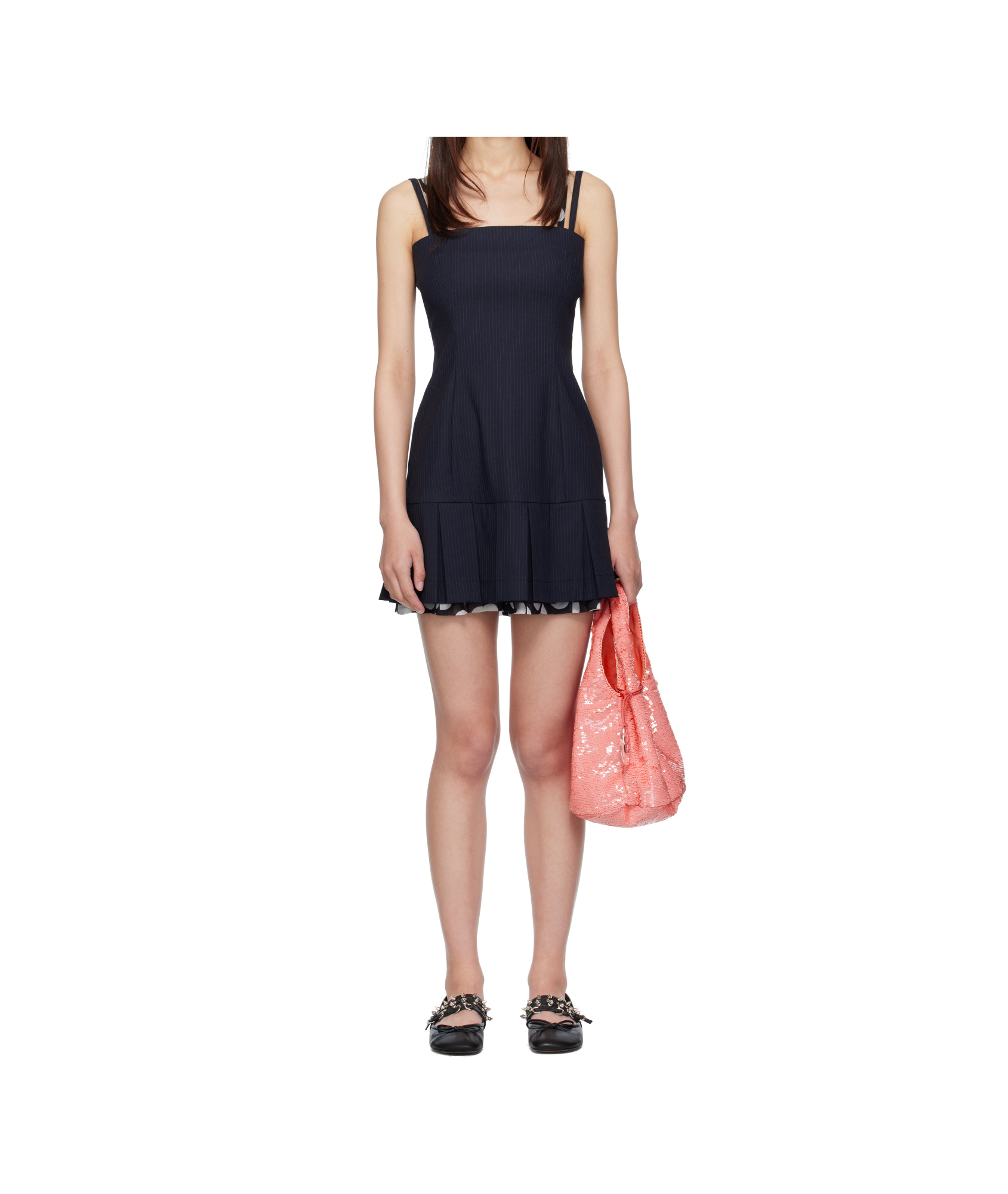 Charles Jeffrrey Loverboy Pleated Mini Dress In Black