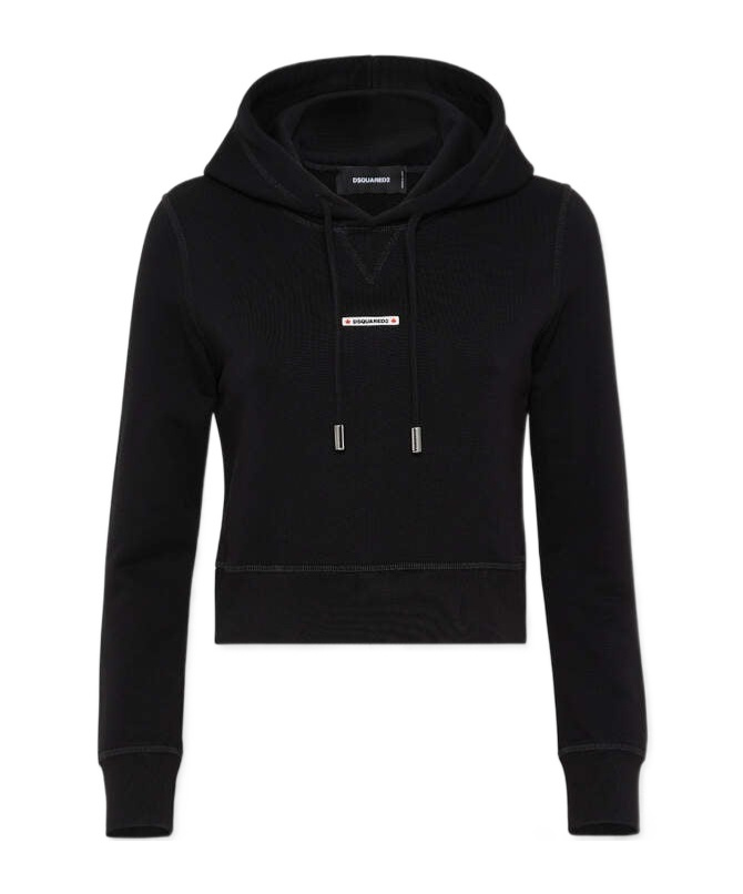 DSQUARED2 DSQUARED2 LOGO PATCH DRAWSTRING HOODIE