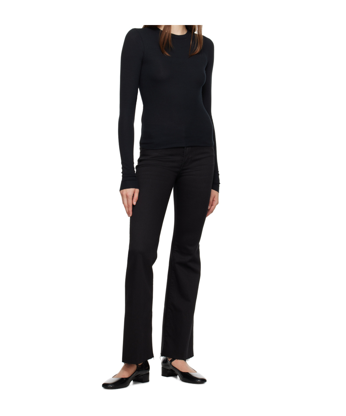 Frame Crew-neck Long-sleeve Sweatshirt In Black