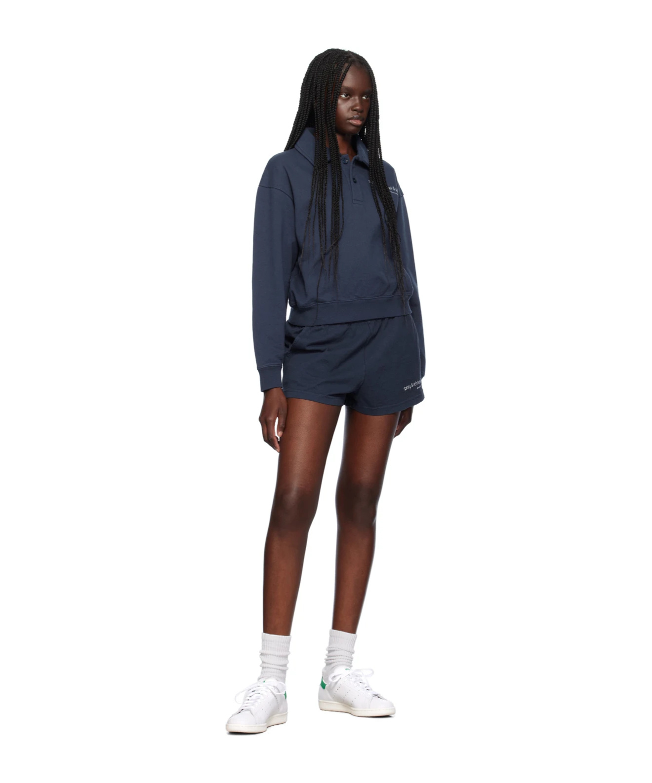 Shop Sporty And Rich Spa Long-sleeved Polo Shirt In Blue
