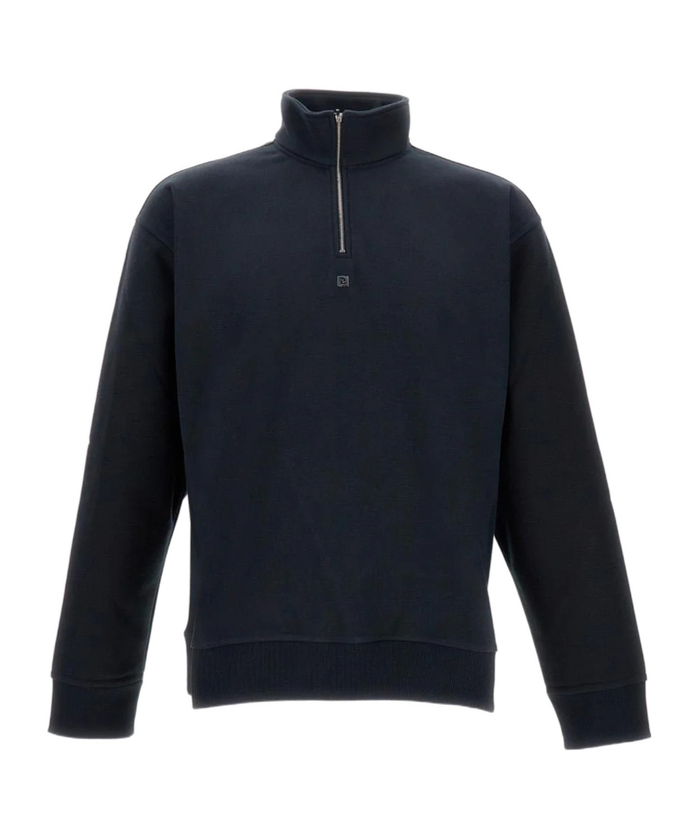 Fendi Half-zip Sweatshirt In Black
