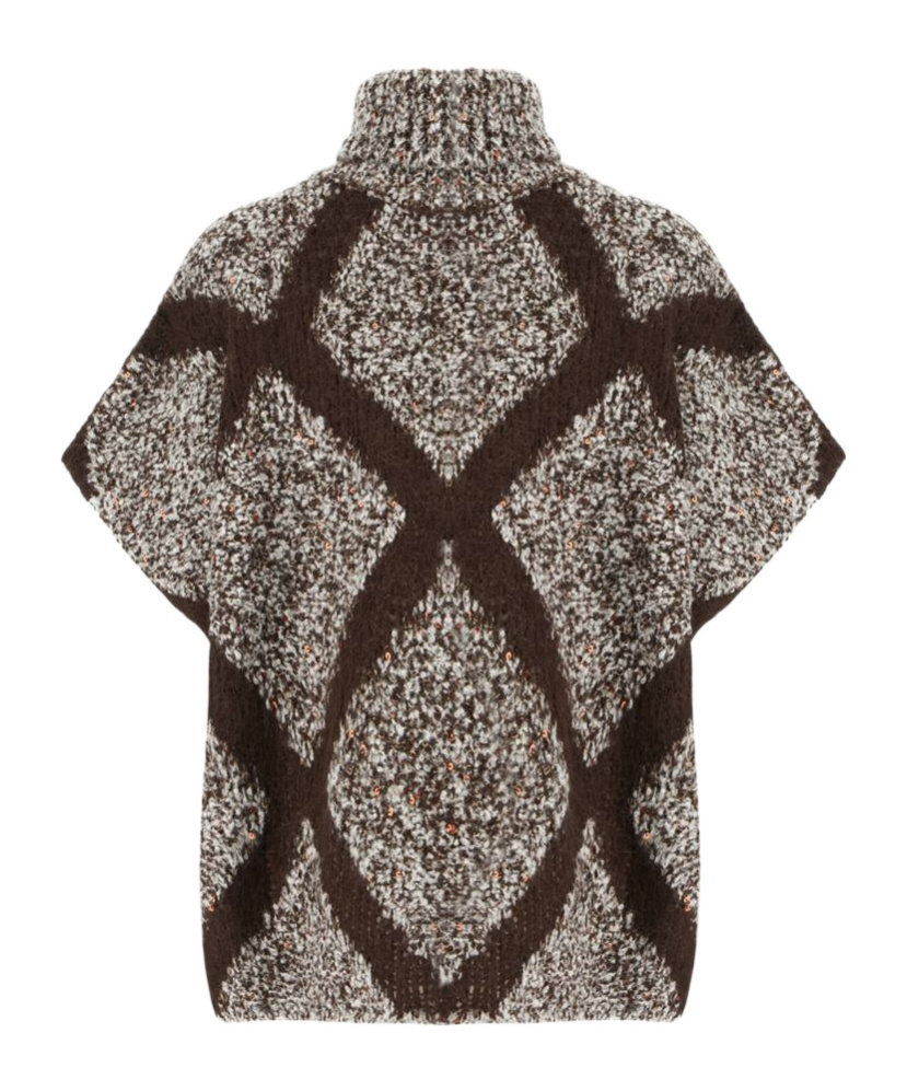 Panicale Short-sleeved Turtleneck Sweater In Multi