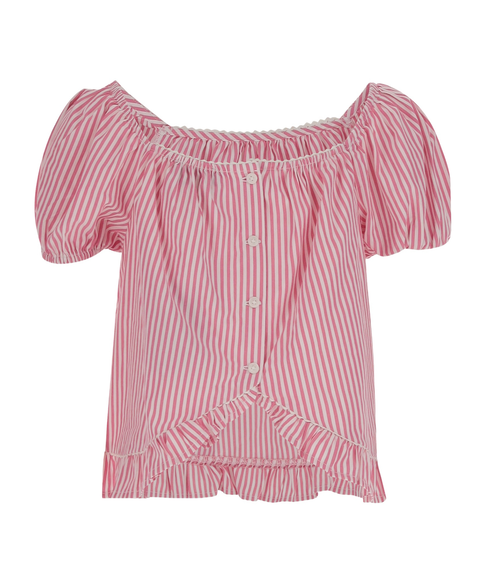 RALPH LAUREN POLO RALPH LAUREN KIDS STRIPED RUFFLE TOP