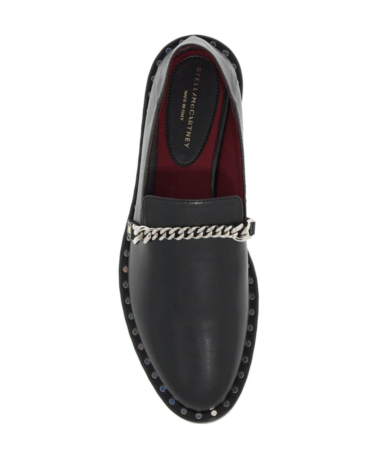 Stella Mccartney Eco-leather Falabella Loafers With Studs In Black