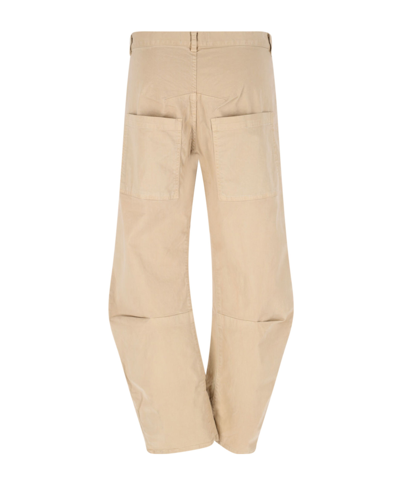 Nili Lotan Relaxed Fit Barrel Leg Pant In Beige