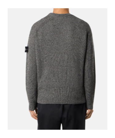 Stone Island Crewneck Jumper With Reflective Coating In Gray