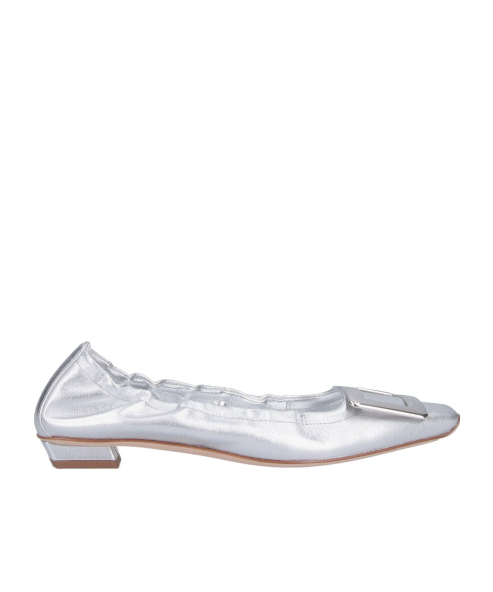 Roger Vivier 'belle Viviere' Heeled Ballet Flats In White