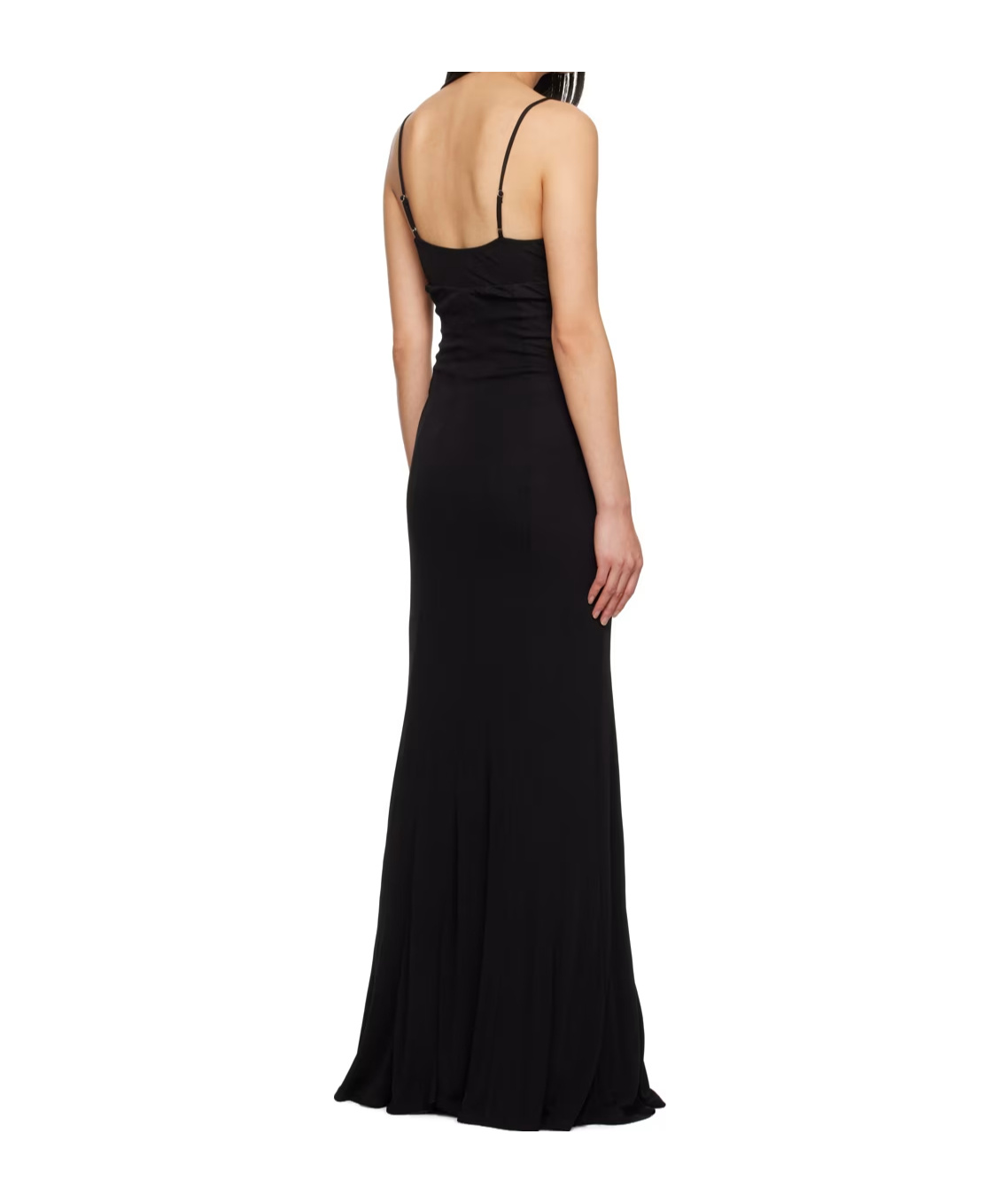 Staud Thin Shoulder Strap Dress In Black