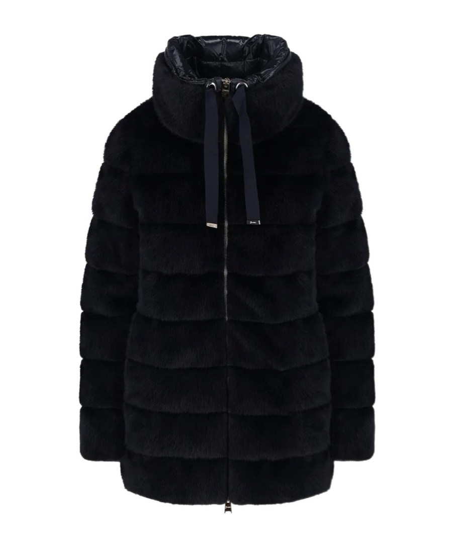 Herno Zipper Hooded Down Jacket In Black
