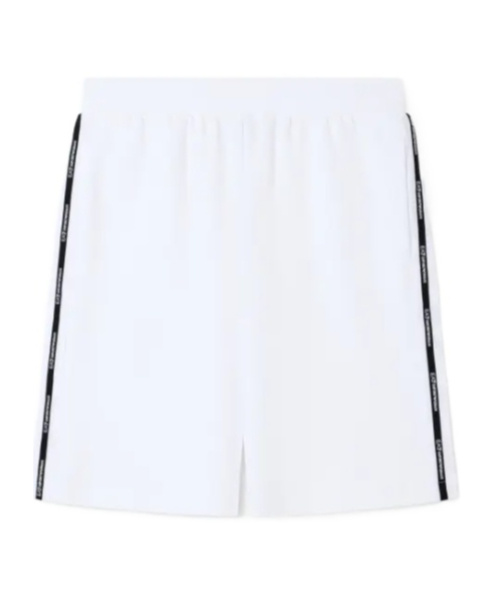 Ea7 Emporio Armani Logo Tape Bermuda Shorts In White