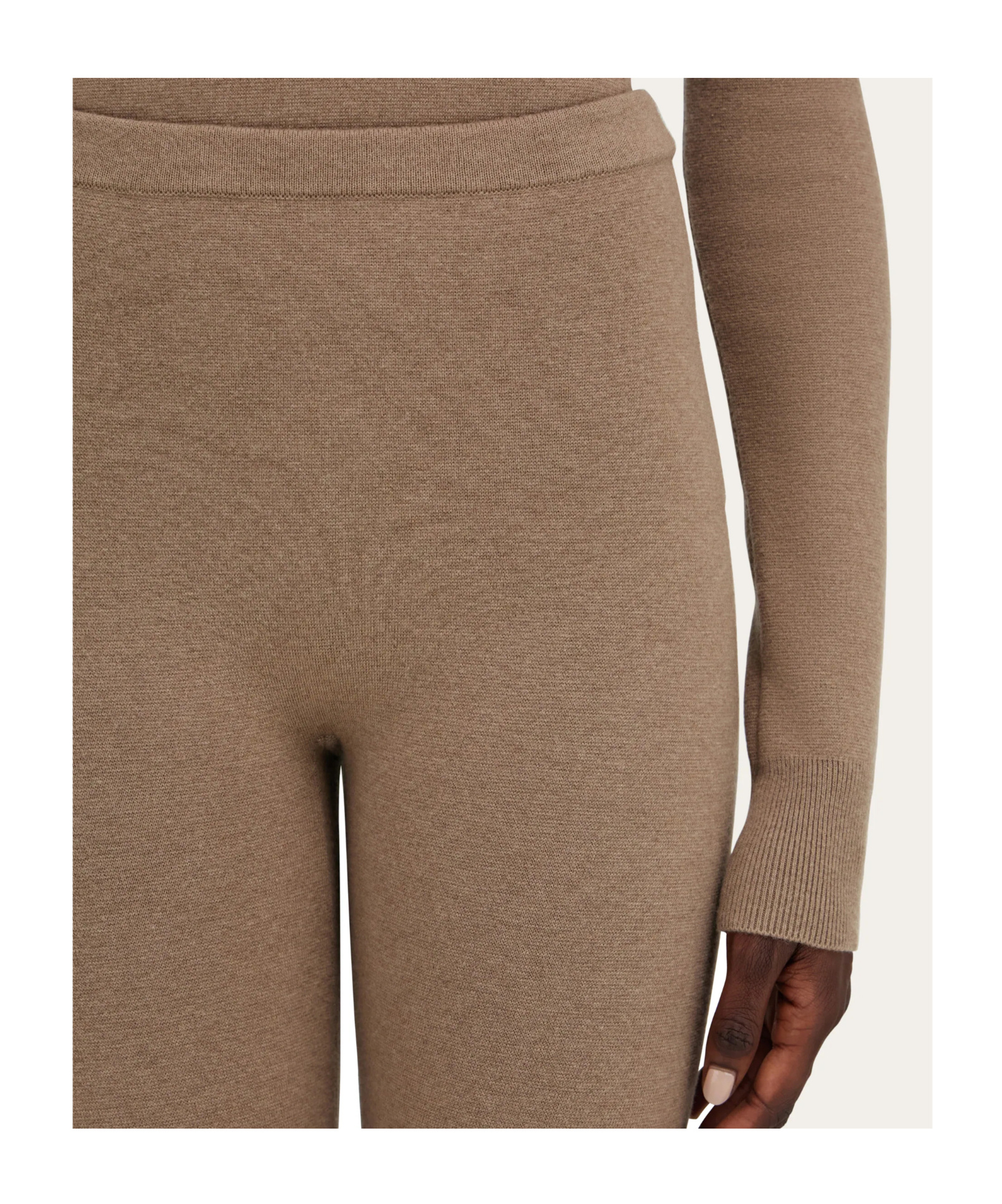Ferragamo Elasticated-waistband Virgin-wool Leggings In Brown