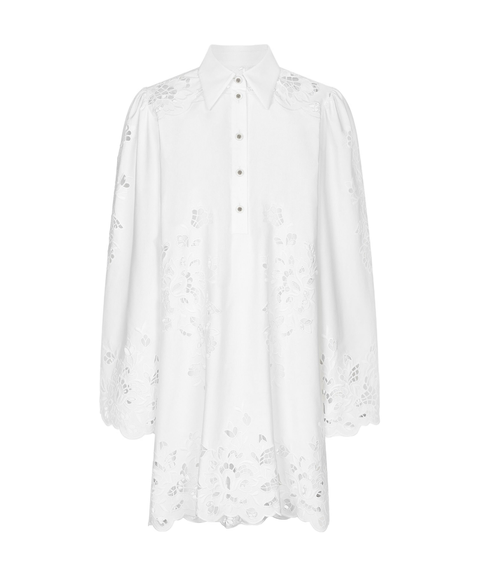 Dolce & Gabbana Shirt Dress With Cut-out Detailing In White