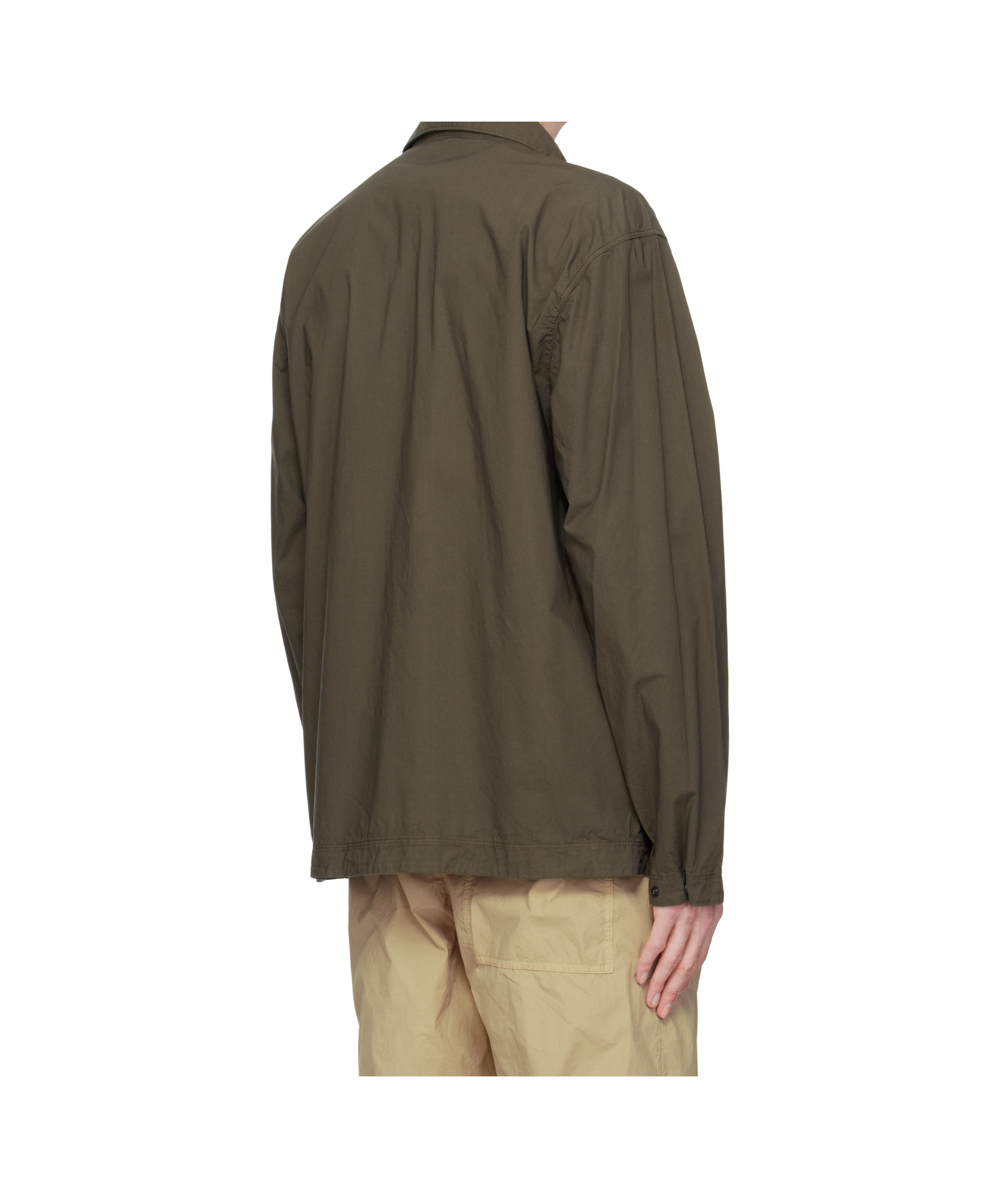 Stone Island Logo Patched Two Pockets Jacket In Khaki