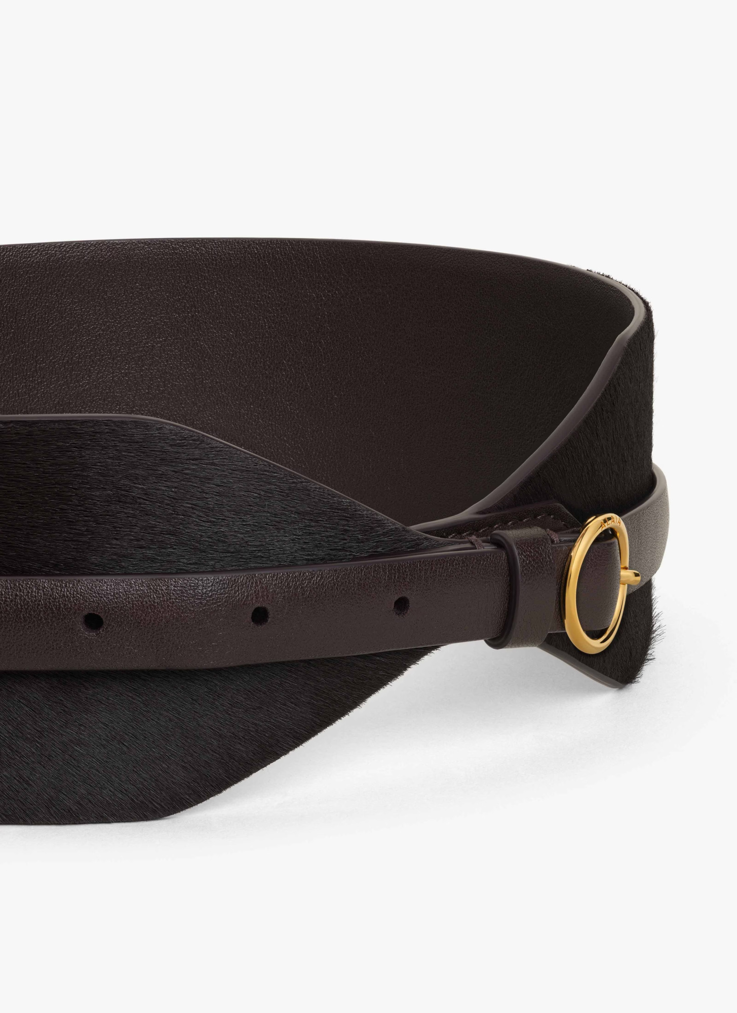 Alaïa Double Large Belt In Haircalf In Black