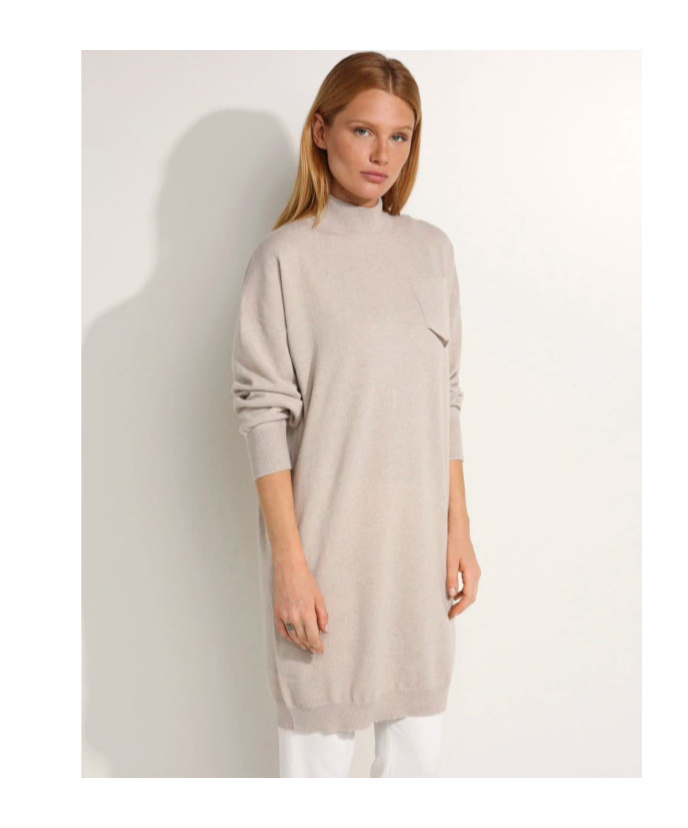 Brunello Cucinelli Long-sleeved Dress In Nude