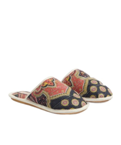 Valentino Paisley-print Slides In Nude