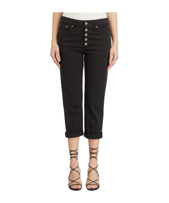 Dondup Button-front Slacks In Black