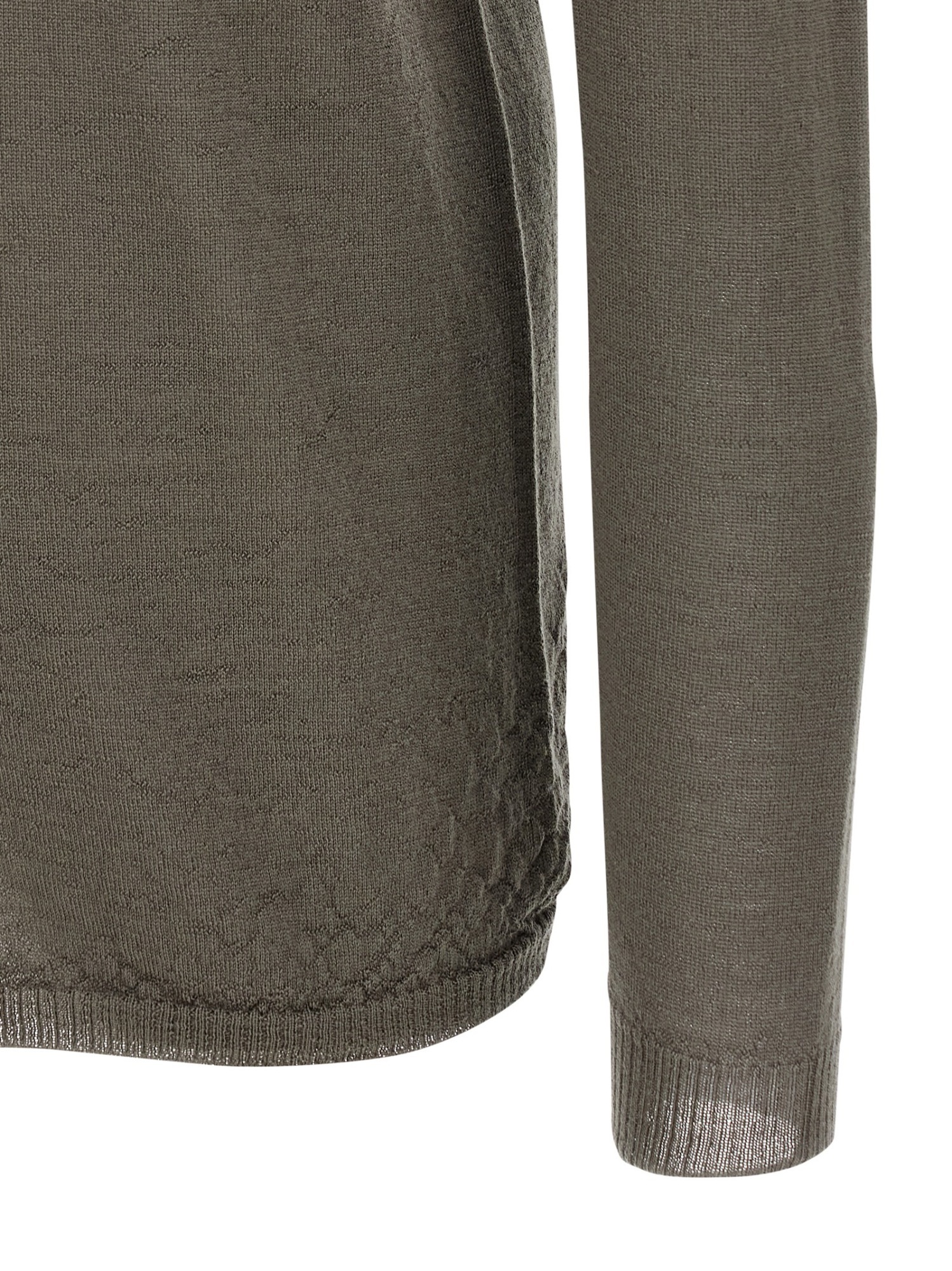 Rick Owens Ribbed Crew-neck Sweater In Gray