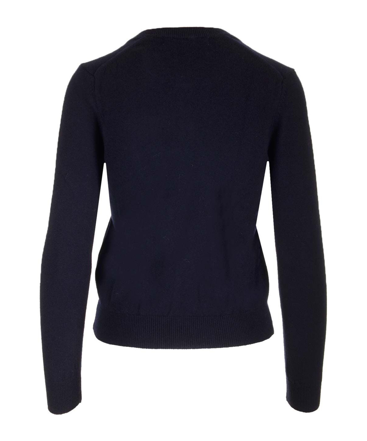 Comme Des Garçons Play Heart-patch Wool Cardigan In Navy