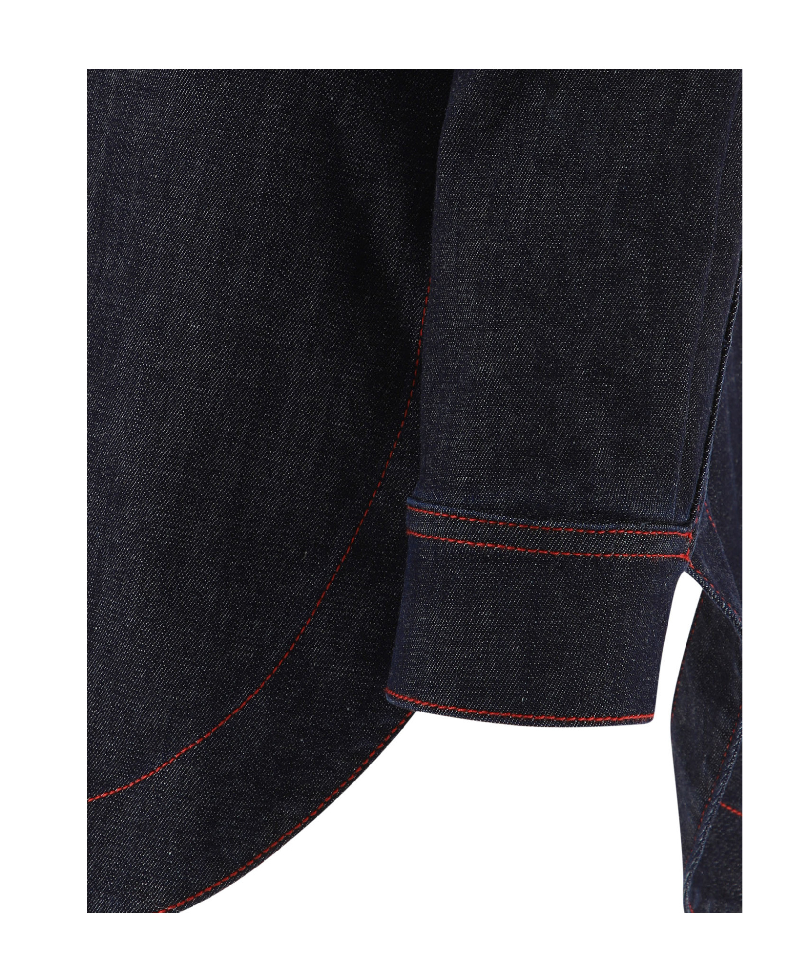 Alaïa Denim Shirt Dress In Black