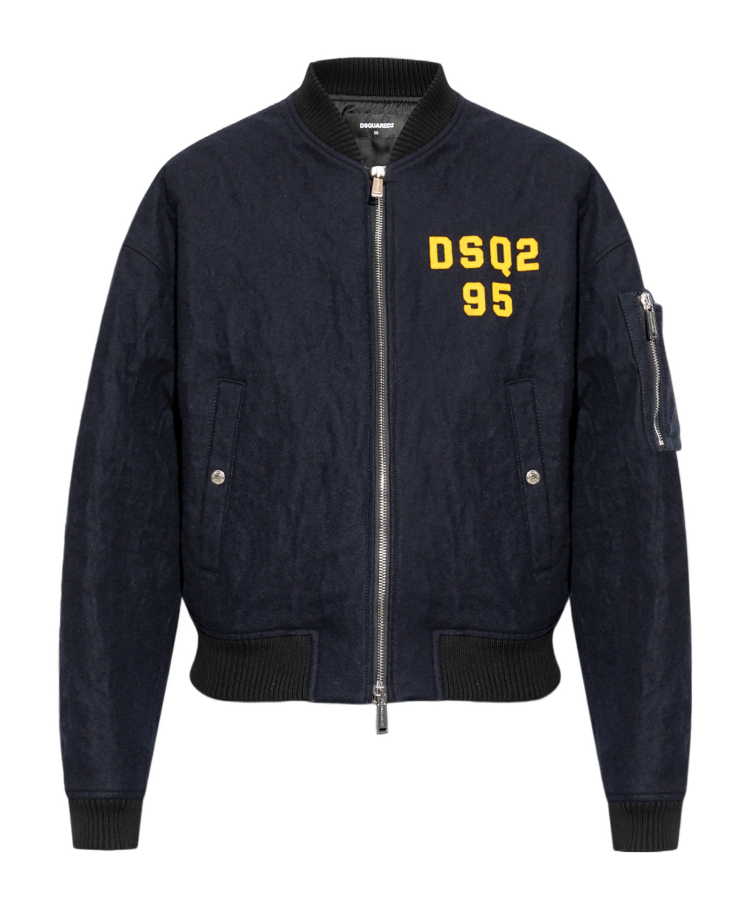 Dsquared2 Logo-embroidered Bomber Jacket In Black