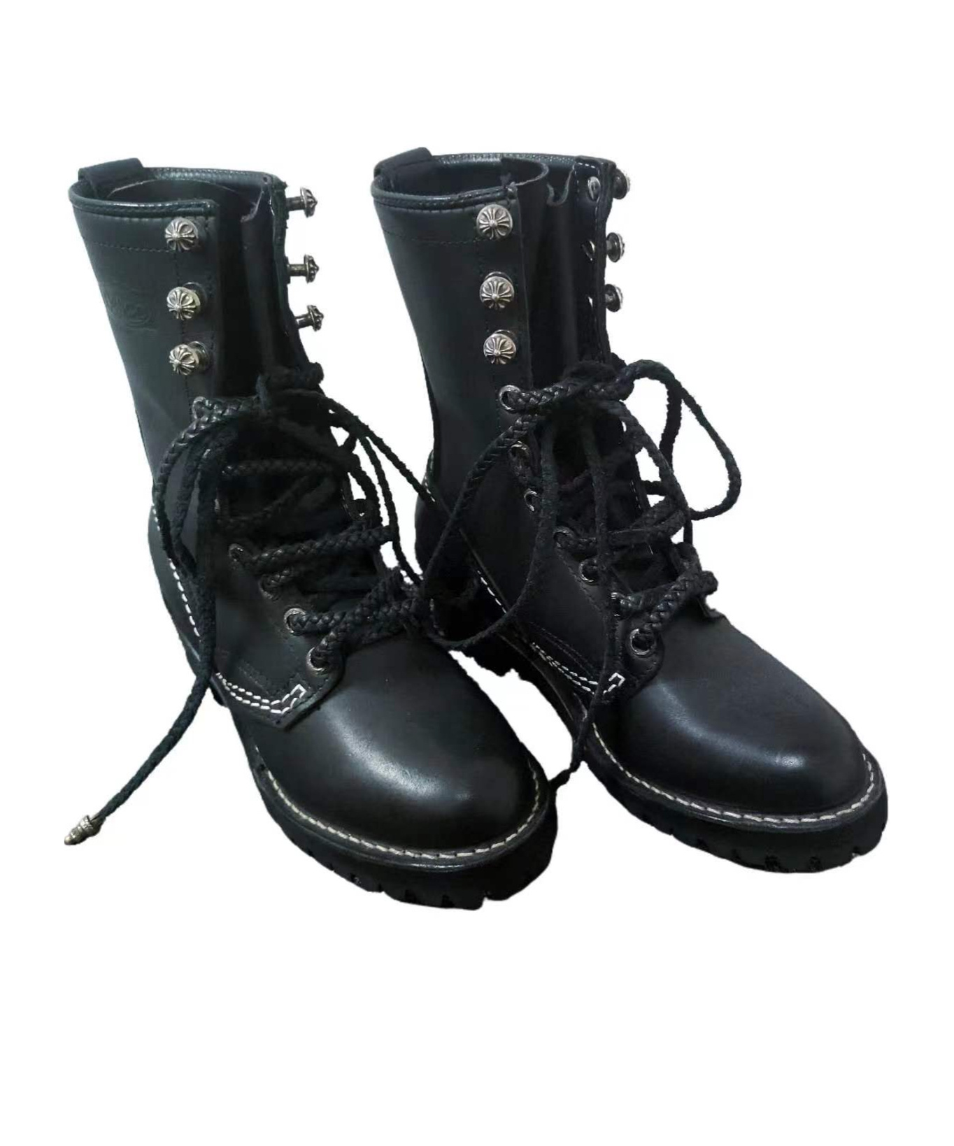Chrome Hearts X Wesco Strap-up Martin Boots In Black